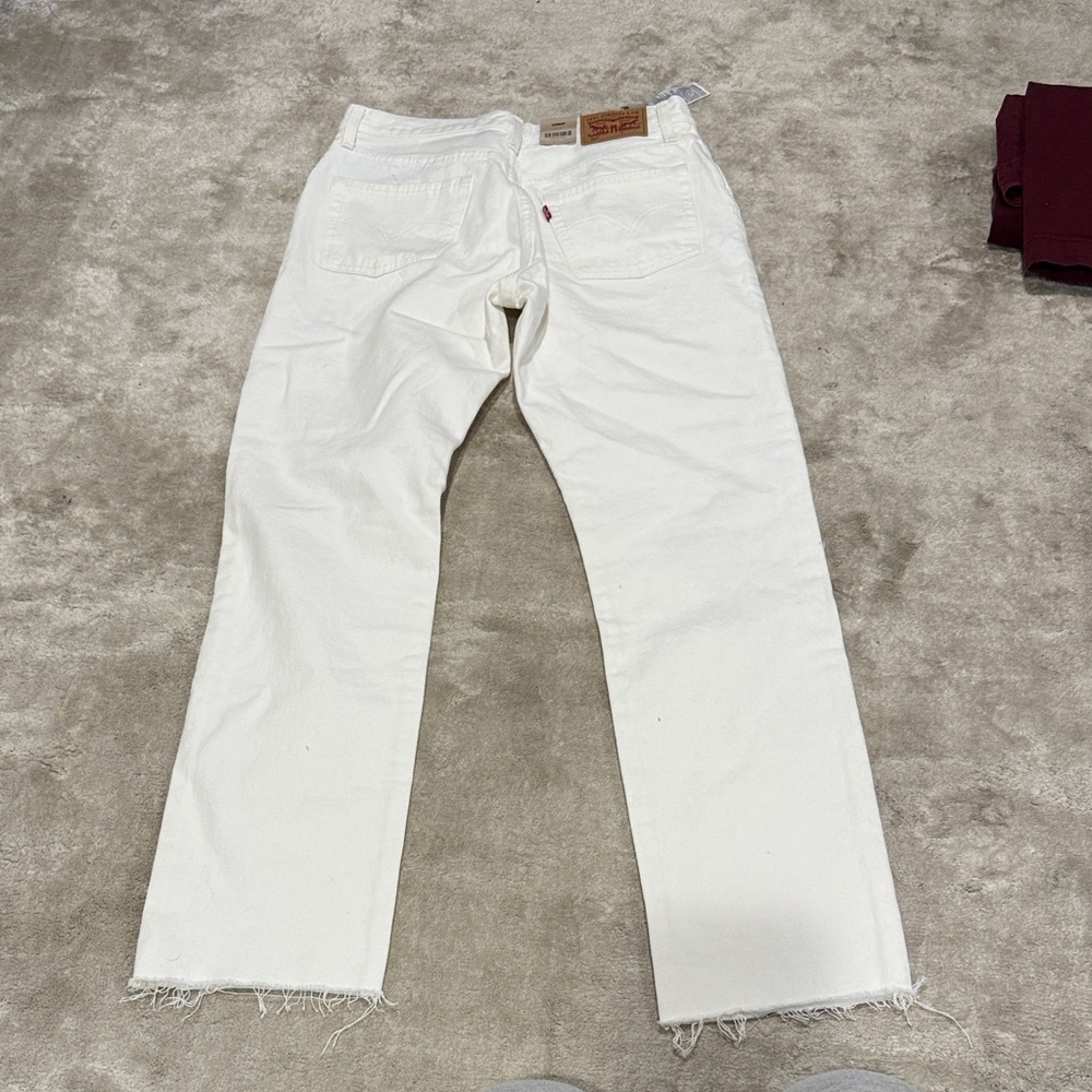 Womens White Levi’s 501 Distressed Jeans 37 x 30 NWT - Picture 7 of 7